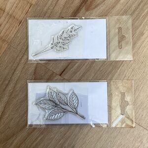 Dirty Pinky clear photopolymer leaf stamp | set of 2 | new | card making craft